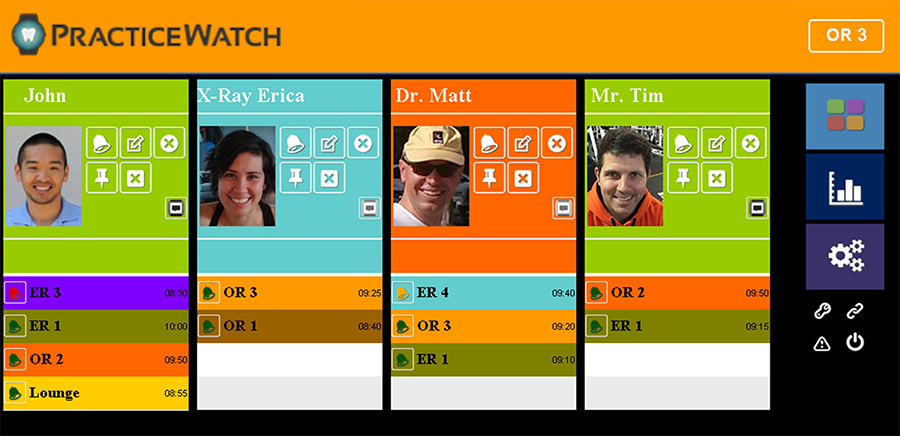 PracticeWatch user interface