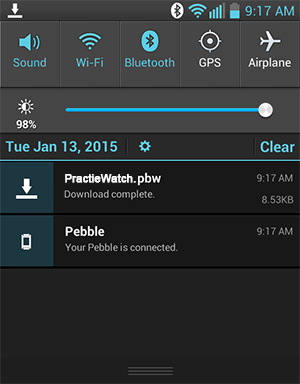 PracticeWatch download complete