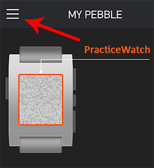 iPhone Pebble menu